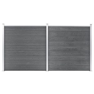 Ogrodzenie Płot WPC 353×186 cm Szary 870577 Ogrodzenie Płot WPC 353×186 cm Szary 870577