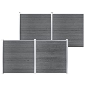 Ogrodzenie Płot WPC 699×186 cm Szary 870614 Ogrodzenie Płot WPC 699×186 cm Szary 870614