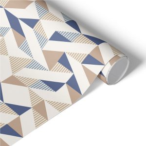 Okleina meblowa Beżowo-niebieska geometria 50×100 Folia samoprzylepna 1028950