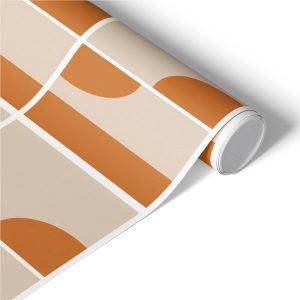 Okleina meblowa Beżowo-pomarańczowe kształty 75×150 Folia Laminat 1029529