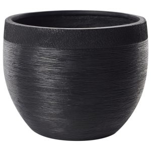Okrągła czarna donica ogrodowa 50x50x39 cm 711842 Okrągła czarna donica ogrodowa 50x50x39 cm 711842