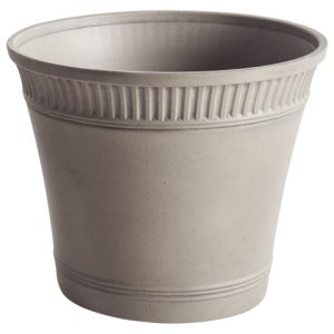 Okrągła doniczka ⌀ 44 cm żywica syntetyczna szara 483776 Okrągła doniczka ⌀ 44 cm żywica syntetyczna szara 483776