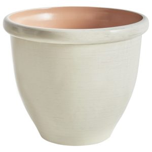 Okrągła doniczka ⌀ 49 cm ogrodowa jasnobeżowa 483779 Okrągła doniczka ⌀ 49 cm ogrodowa jasnobeżowa 483779