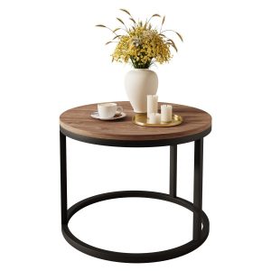 Okrągła ława CIRI czarny/dąb stirling 142768 Okrągła ława CIRI czarny/dąb stirling 142768
