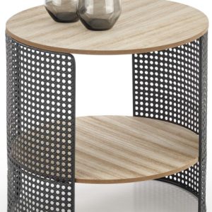 Okrągła ława stolik kawowy do salonu 2 poziomy 41×41 cm 383278 Okrągła ława stolik kawowy do salonu 2 poziomy 41×41 cm 383278