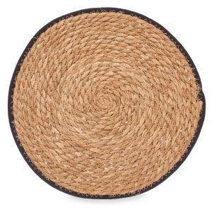 Okrągła podkładka z juty 35 cm czarna boho loft pod talerz wazon świecę 1064625 Okrągła podkładka z juty 35 cm czarna boho loft pod talerz wazon świecę 1064625
