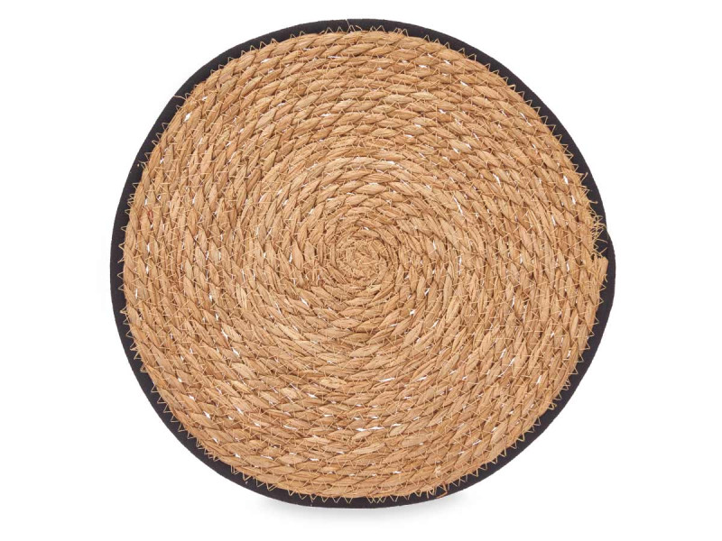Okrągła podkładka z juty 35 cm czarna boho loft pod talerz wazon świecę 1064625