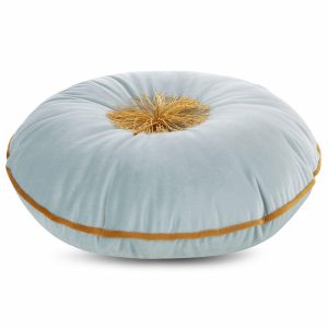 Okrągła poduszka Velvet miętowa 40 cm z pomponem 699336 Okrągła poduszka Velvet miętowa 40 cm z pomponem 699336