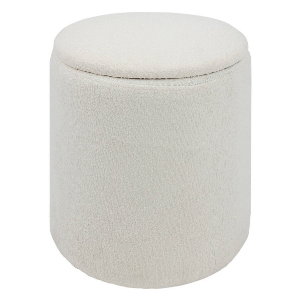 Okrągła pufa biała KAYDI boucle, Ø 35 cm 438886