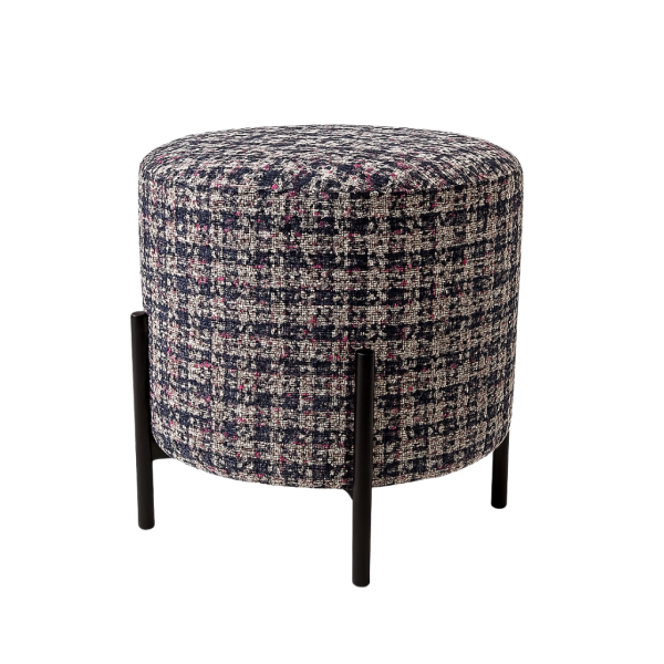 Okrągła Pufa, kolorowa tkanina bouclé - NUAGE 03 228638