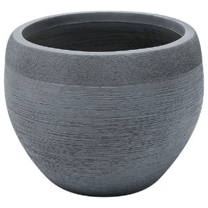Okrągła szara donica ogrodowa 38x38x30 cm 63780 Okrągła szara donica ogrodowa 38x38x30 cm 63780