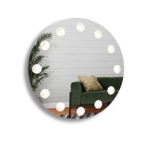 Okrągłe lustro do toaletki z podświetleniem LED – HOLLYWOOD 849703 Okrągłe lustro do toaletki z podświetleniem LED – HOLLYWOOD 849703