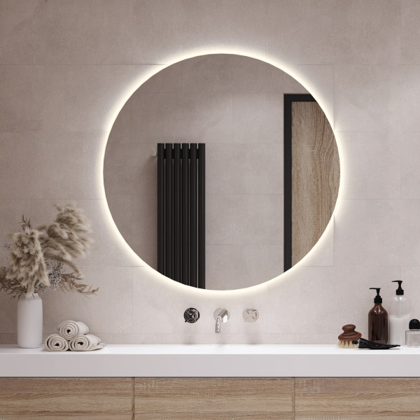 Okrągłe lustro LED fi 100 cm - światło ciepłe 110798