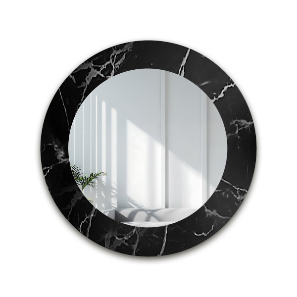 Okrągłe lustro na czarno srebrnym marmurze - MARBLE MURASO 858148