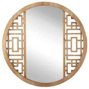 Okrągłe lustro ścienne ⌀ 60 jasne drewno 229122