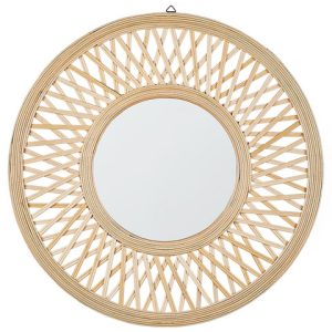 Okrągłe lustro ścienne ⌀ 60 jasne drewno 189360