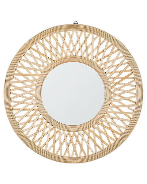 Okrągłe lustro ścienne ⌀ 60 jasne drewno 189360