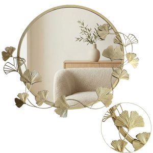 Okrągłe lustro ścienne z ozdobną ramą SOL, Ø 50 cm 816264 Okrągłe lustro ścienne z ozdobną ramą SOL, Ø 50 cm 816264