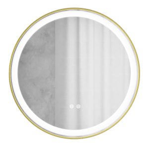 Okrągłe podświetlane lustro energooszczędne LED 70×70 Złote 303145 Okrągłe podświetlane lustro energooszczędne LED 70×70 Złote 303145