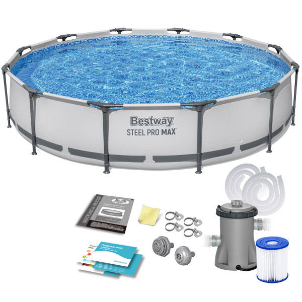 Okrągły Basen Na Stelażu Steel Pro Max 3,66 X 0,76M Zestaw - Bestway 233842