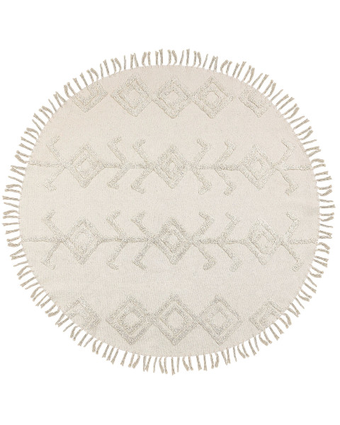 Okrągły dywan bawełniany 140 cm beżowy 59621
