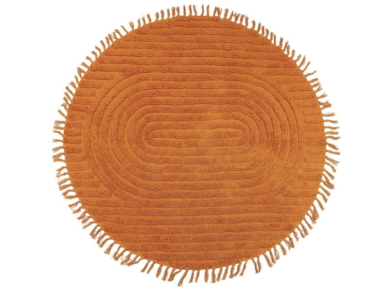 Okrągły dywan bawełniany 140 cm pomarańczowy 59847