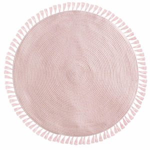 Okrągły dywan dekoracyjny Lurex, Ø 90 cm z frędzlami 96688 Okrągły dywan dekoracyjny Lurex, Ø 90 cm z frędzlami 96688