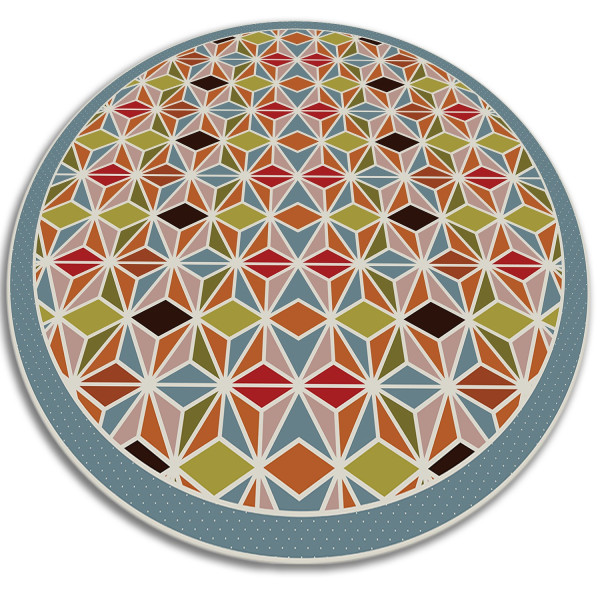Okrągły dywan do domu - Abstrakcyjny kalejdoskop 60 cm 390510