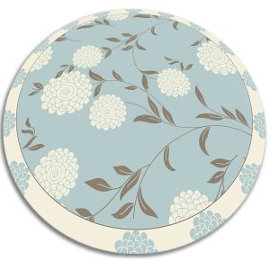Okrągły dywan do domu – Duże pąki 150 cm 390366 Okrągły dywan do domu – Duże pąki 150 cm 390366