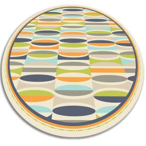Okrągły dywan do domu – Geometryczne owale 110 cm 390495