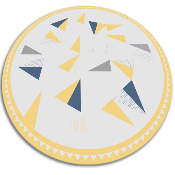 Okrągły dywan do domu - Geometryczne trójkąty 70 cm 390474