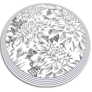 Okrągły dywan do domu – Kontury pąków 80 cm 390776