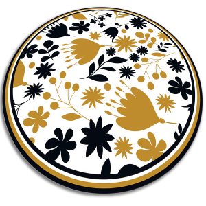 Okrągły dywan do domu – Kwiatowe wzory 80 cm 390821