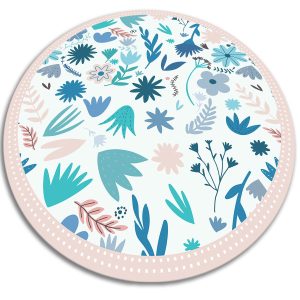 Okrągły dywan do domu – Łąkowe kwiaty 100 cm 390447