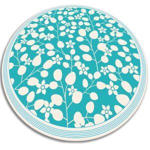 Okrągły dywan do domu – Pędy kwiatowe 90 cm 390824