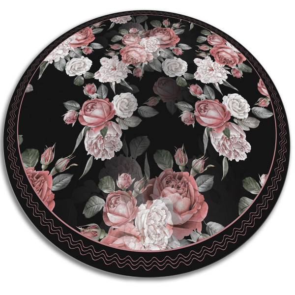 Okrągły dywan do domu - Róże 130 cm 390547