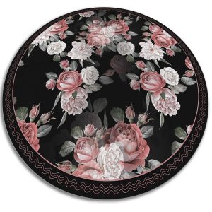 Okrągły dywan do domu – Róże 90 cm 390526