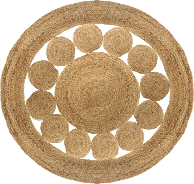 Okrągły dywan jutowy Lace 120 cm do salonu Boho 783319