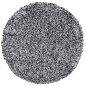Okrągły dywan shaggy 140 cm czarno-biały 59102 Okrągły dywan shaggy 140 cm czarno-biały 59102