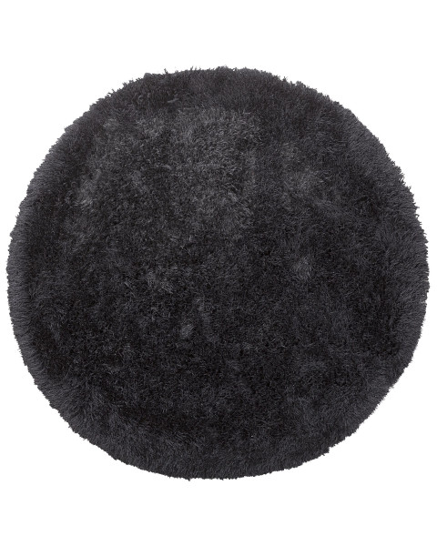 Okrągły dywan shaggy 140 cm czarny 59293