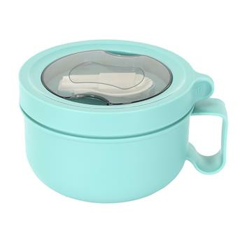 Okrągły Lunch box niebieski z widelcem 84535