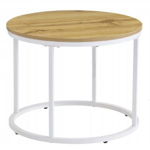 Okrągły nowoczesny stolik kawowy industrialny 50 cm Solo dąb 994693 Okrągły nowoczesny stolik kawowy industrialny 50 cm Solo dąb 994693