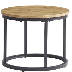Okrągły nowoczesny stolik kawowy industrialny 50 cm Solo dąb 994682 Okrągły nowoczesny stolik kawowy industrialny 50 cm Solo dąb 994682