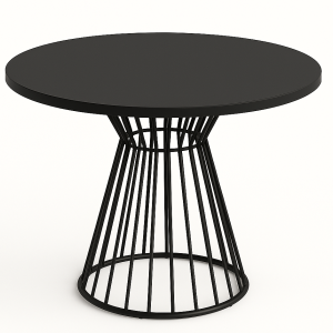Okrągły stół Reo do salonu z metalową podstawą, blat 75 cm- czarny 727131
