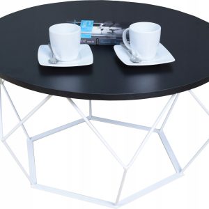 Okrągły Stoliczek Kawowy DIAMENT Loft Salon 75x75x43 Biały+Czarny MiniPearl 856163 Okrągły Stoliczek Kawowy DIAMENT Loft Salon 75x75x43 Biały+Czarny MiniPearl 856163