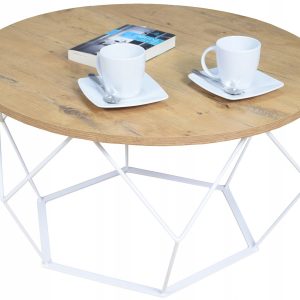 Okrągły Stoliczek Kawowy DIAMENT Loft Salon 75x75x43 Biały+Dąb Lancelot 856154 Okrągły Stoliczek Kawowy DIAMENT Loft Salon 75x75x43 Biały+Dąb Lancelot 856154