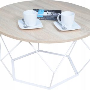 Okrągły Stoliczek Kawowy DIAMENT Loft Salon 75x75x43 Biały+Dąb Sonoma 856131 Okrągły Stoliczek Kawowy DIAMENT Loft Salon 75x75x43 Biały+Dąb Sonoma 856131