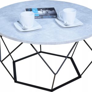 Okrągły Stoliczek Kawowy DIAMENT Loft Salon 75x75x43 Czarny+Beton Jasny 856115 Okrągły Stoliczek Kawowy DIAMENT Loft Salon 75x75x43 Czarny+Beton Jasny 856115