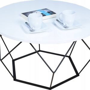 Okrągły Stoliczek Kawowy DIAMENT Loft Salon 75x75x43 Czarny+Biały Mat 856132 Okrągły Stoliczek Kawowy DIAMENT Loft Salon 75x75x43 Czarny+Biały Mat 856132