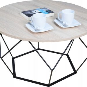 Okrągły Stoliczek Kawowy DIAMENT Loft Salon 75x75x43 Czarny+Dąb Sonoma 856190 Okrągły Stoliczek Kawowy DIAMENT Loft Salon 75x75x43 Czarny+Dąb Sonoma 856190